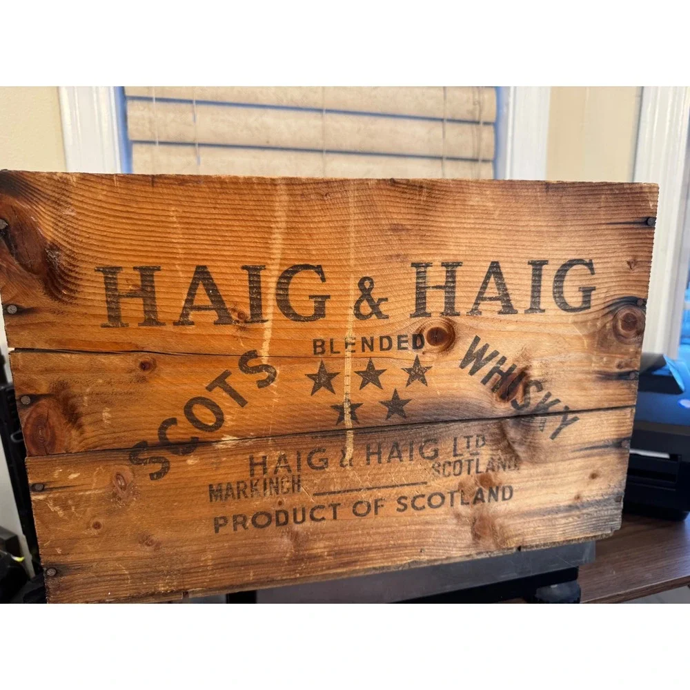 Vintage Haig &‎ Haig Blended Scotch Whisky Wooden Crate Display Decor